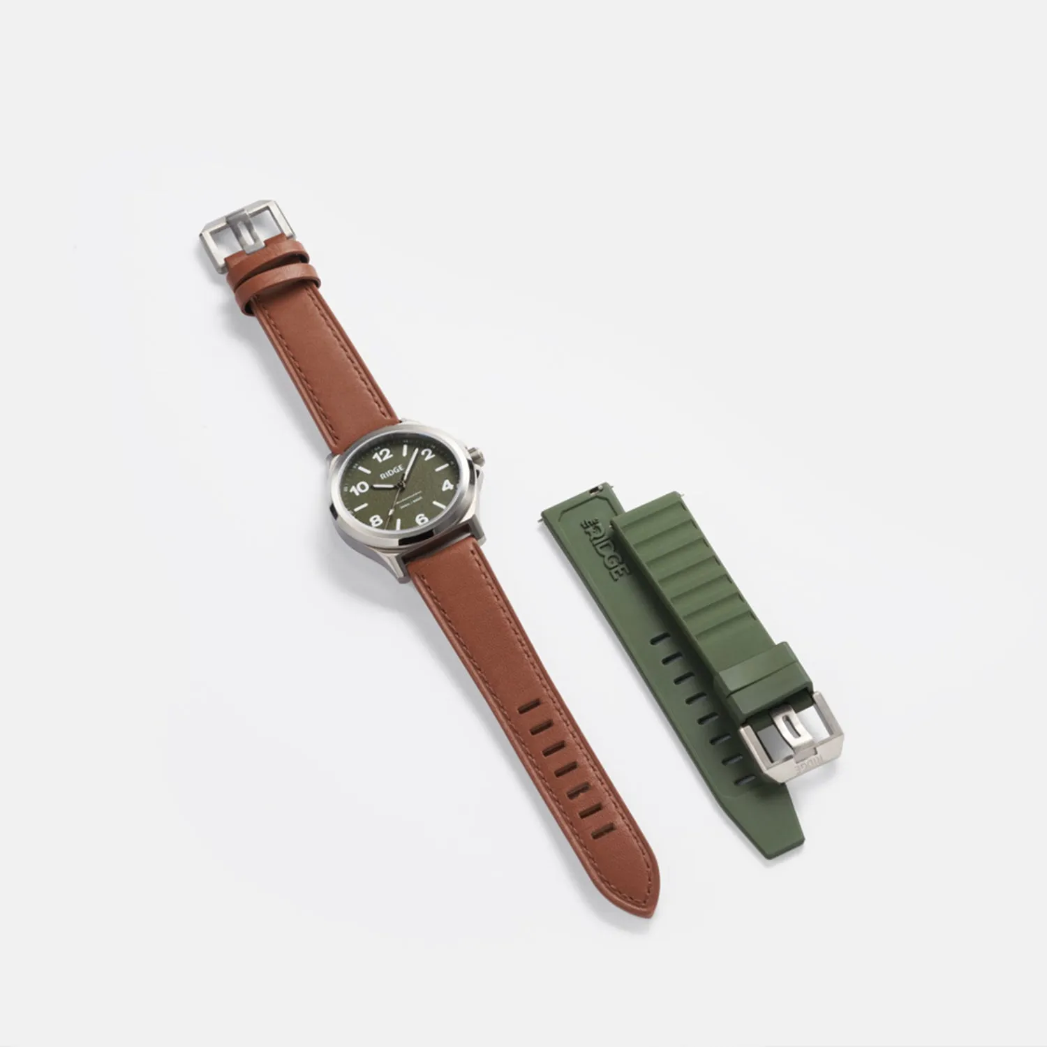 Ridge Titanium Field Watch 40mm - Matte Olive