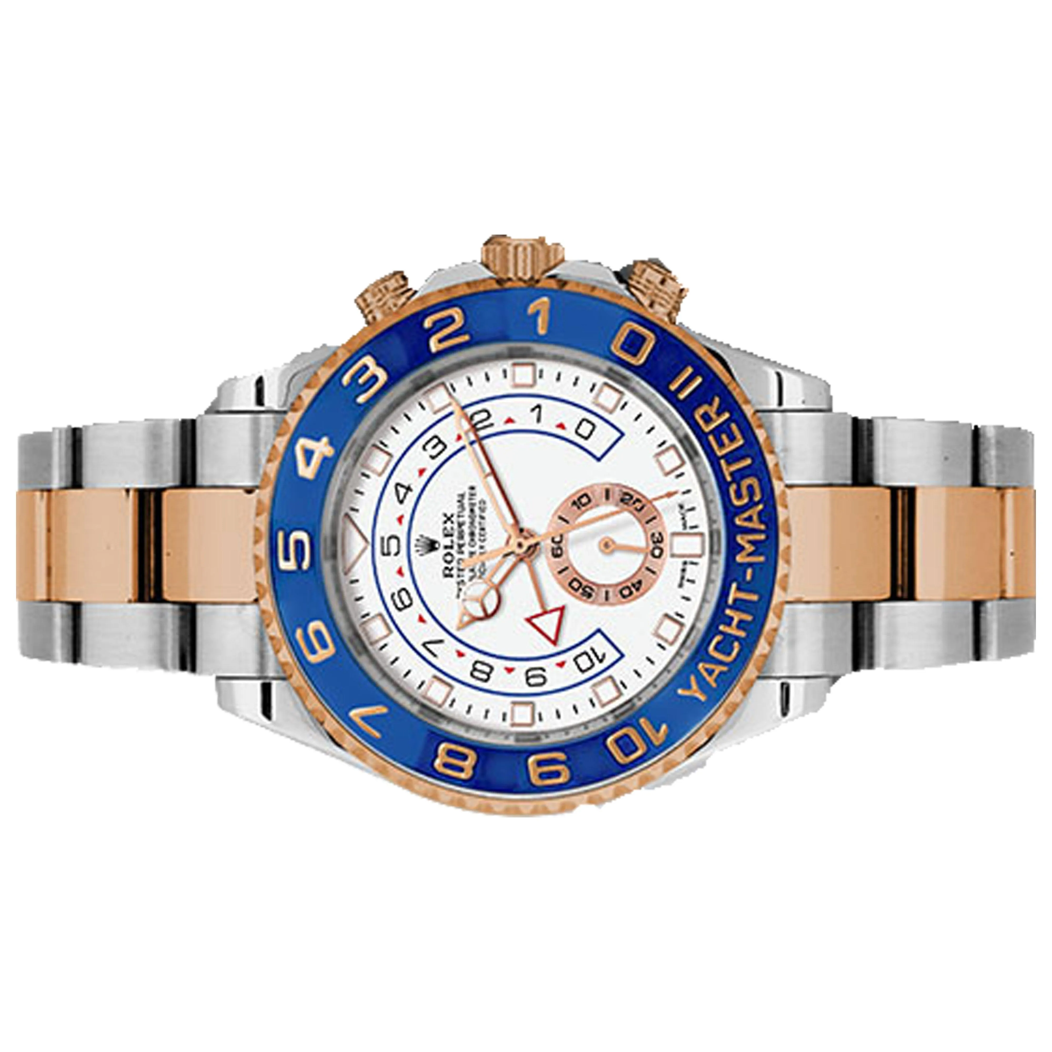 Rolex 116681 Steel & Rosgold Yacht-Master II 44 Watch - White Dial