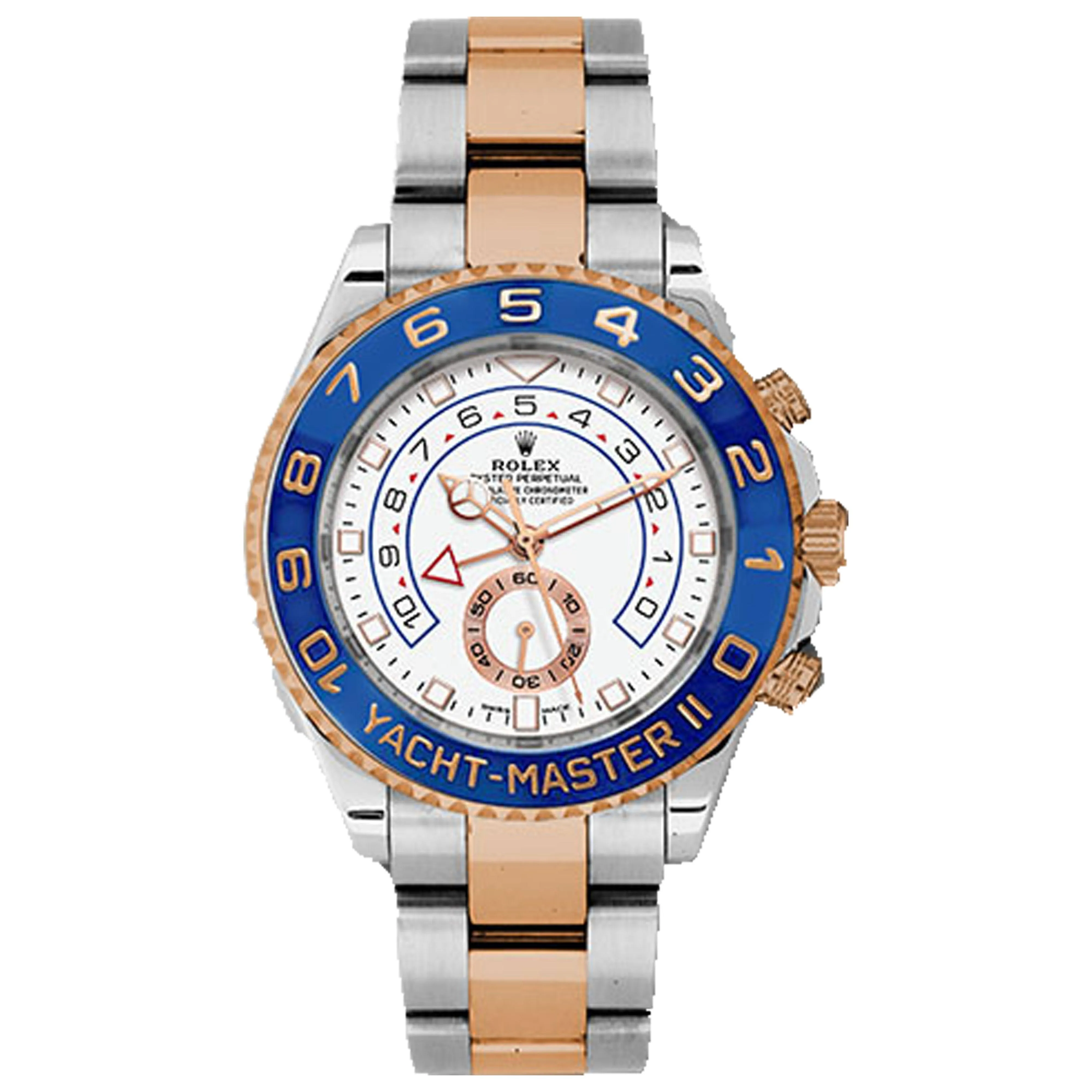 Rolex 116681 Steel & Rosgold Yacht-Master II 44 Watch - White Dial