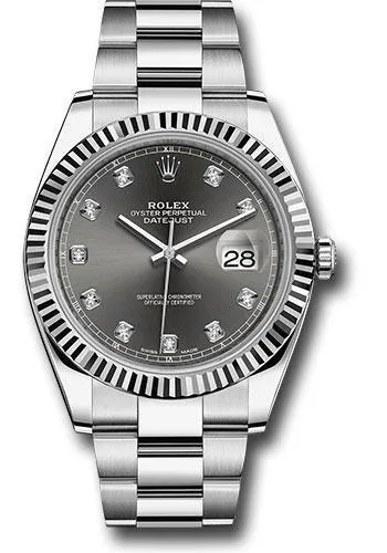 Rolex Steel and White Gold Rolesor Datejust 41mm Watch 126334 dkrdo