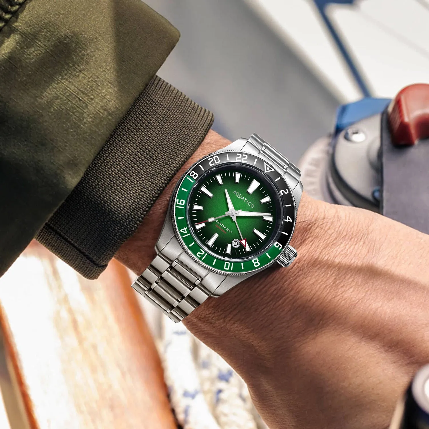 Sea Star GMT Green Dial Green and Black Bezel Inlay
