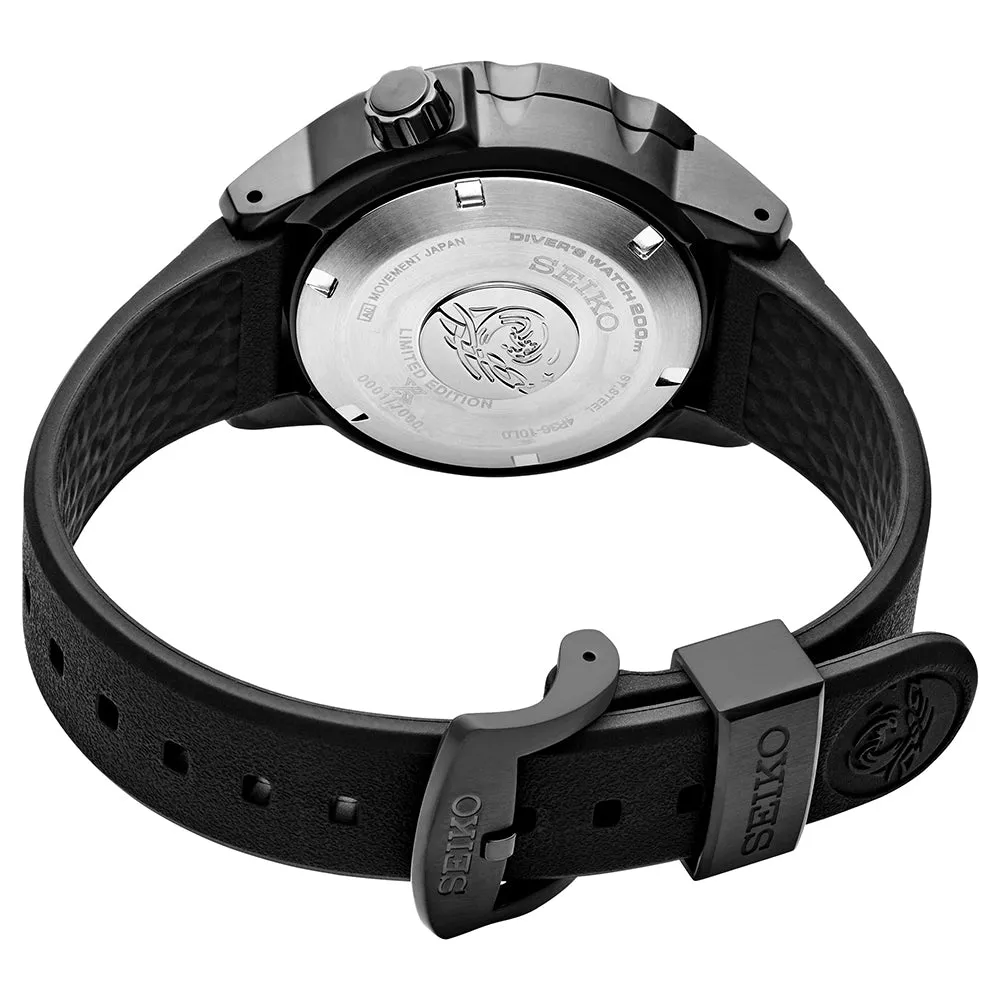 SEIKO Mens Prospex Automatic Dive Black Dial Ion Plated Case Rubber Dive Strap Watch - SRPH13