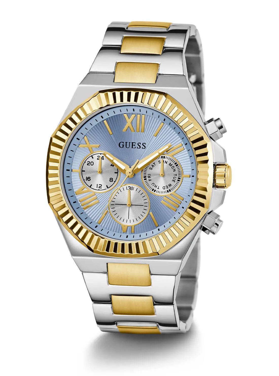 Silver and Gold Equity Blue Link Watch