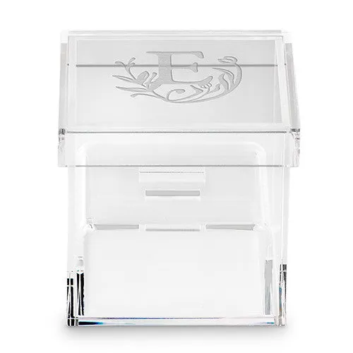 SMALL ACRYLIC WEDDING RING BOX - MODERN FAIRY TALE ETCHING