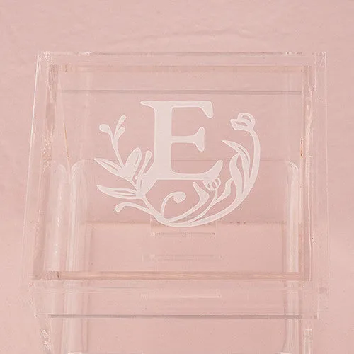 SMALL ACRYLIC WEDDING RING BOX - MODERN FAIRY TALE ETCHING