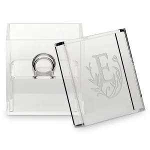 SMALL ACRYLIC WEDDING RING BOX - MODERN FAIRY TALE ETCHING