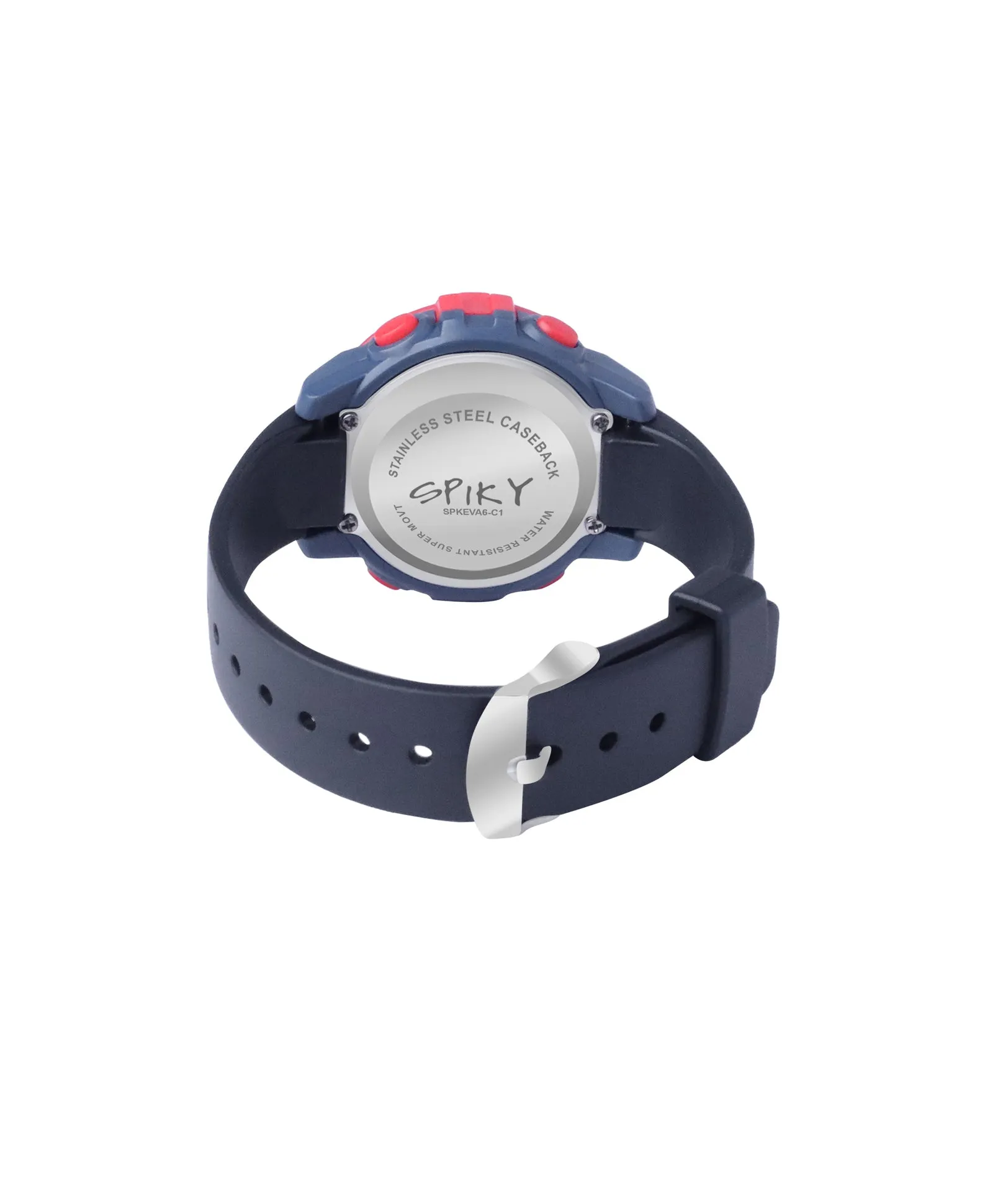 Spiky Round Digital Sports Watch - White