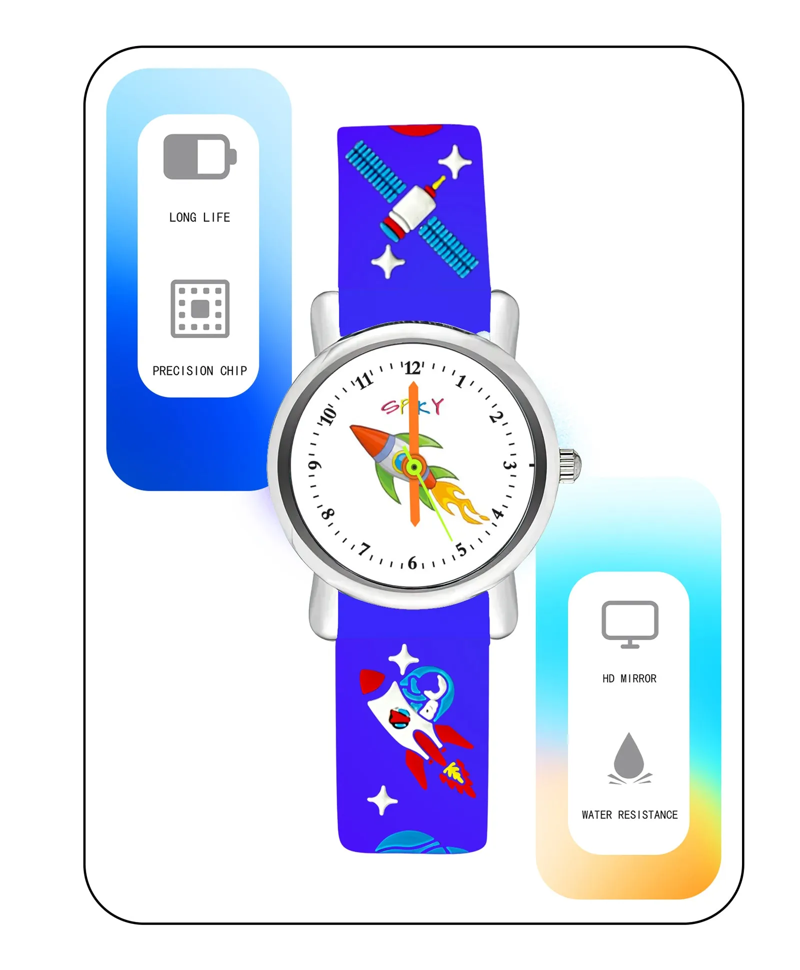 Spiky Round Unicorn Strap Analog Watch - Blue