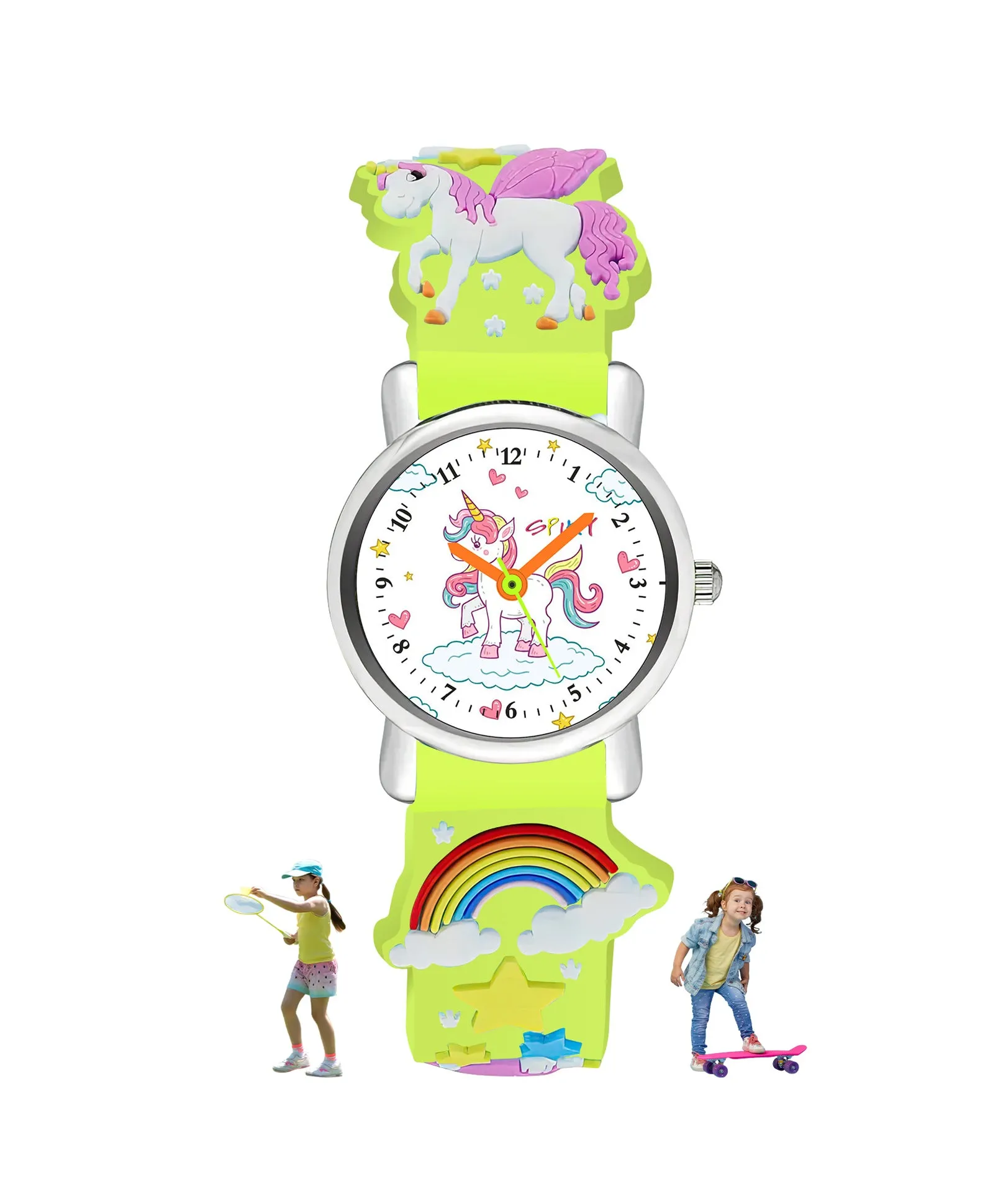 Spiky Round Unicorn Strap Analog Watch - Blue