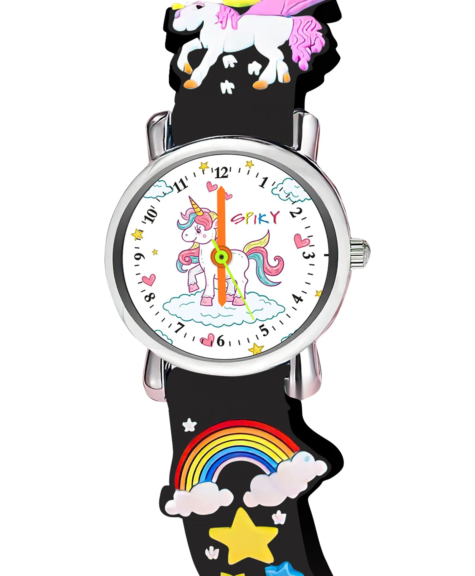 Spiky Round Unicorn Strap Analog Watch - Red