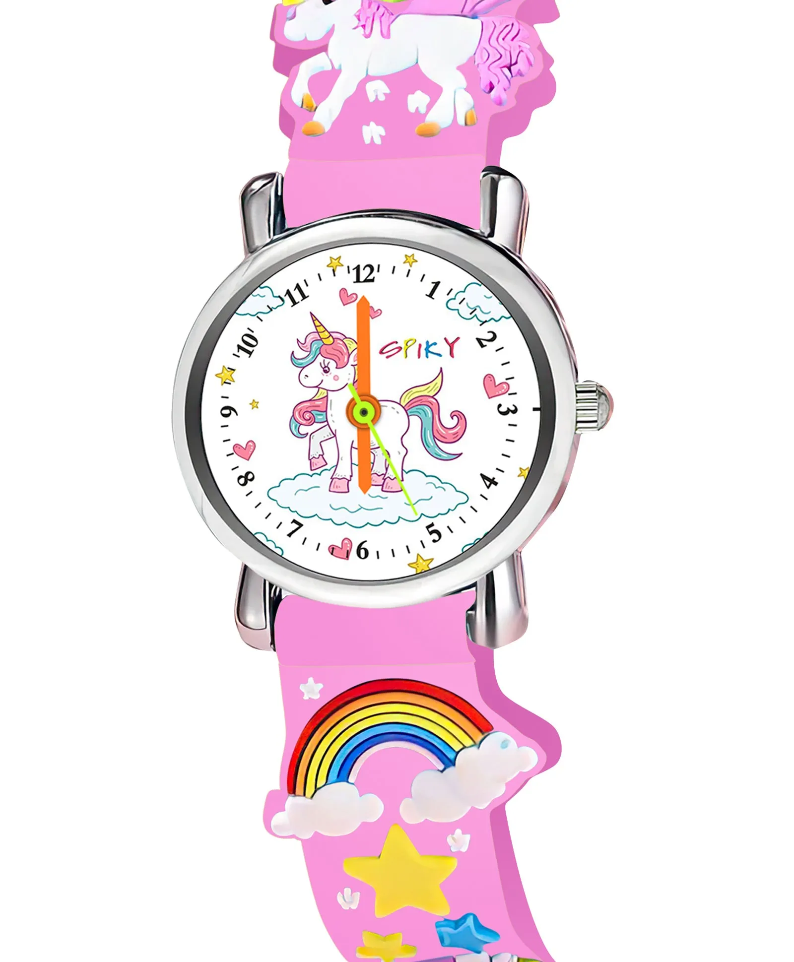 Spiky Round Unicorn Strap Analog Watch - Red