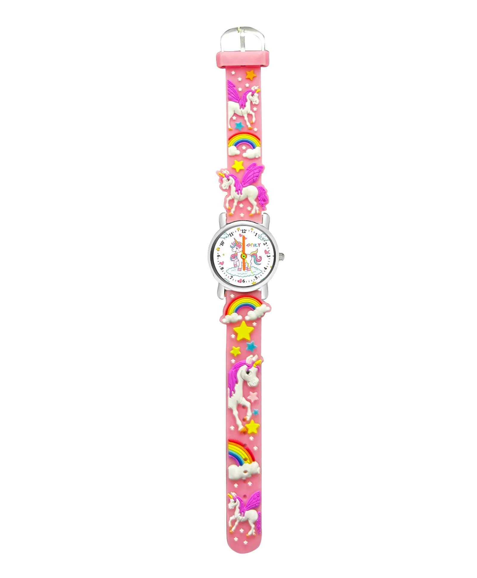 Spiky Round Unicorn Strap Analog Watch - Red