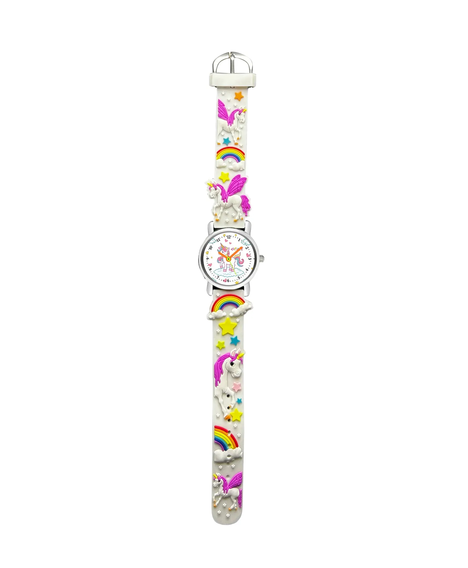 Spiky Round Unicorn Strap Analog Watch - Red