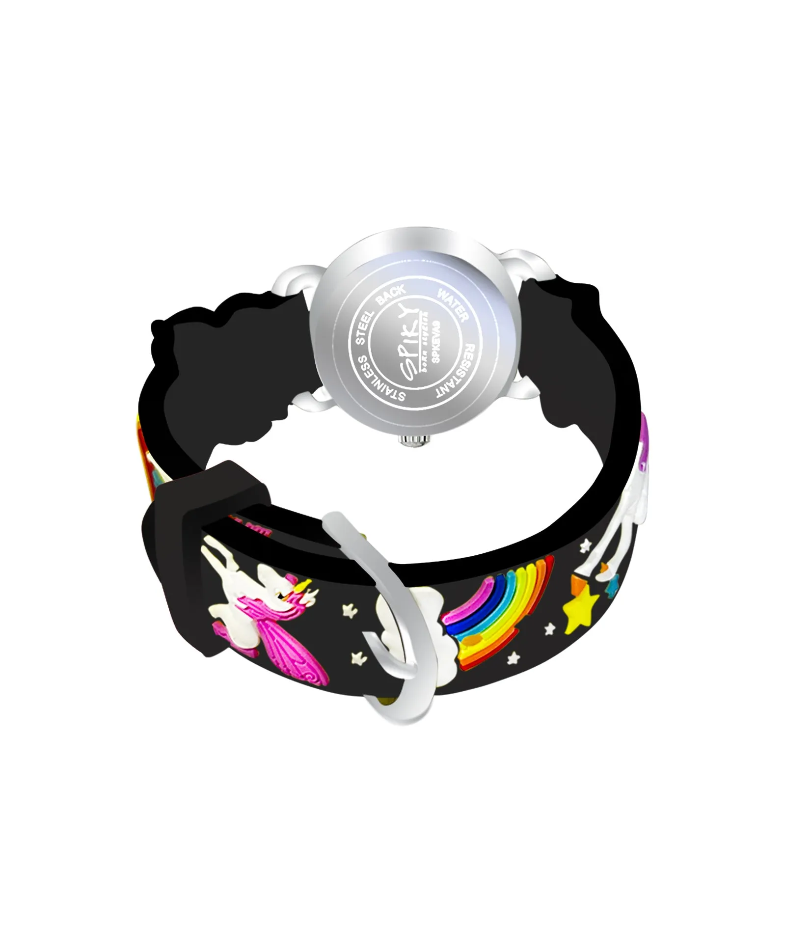 Spiky Round Unicorn Strap Analog Watch - White