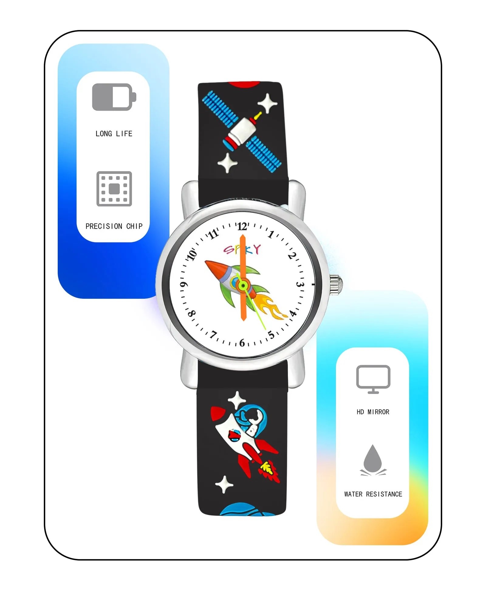 Spiky Round Unicorn Strap Analog Watch - White