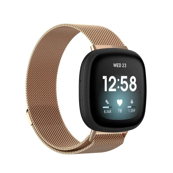 Stainless Steel Mesh Band for Fitbit Versa 3 & Fitbit Sense