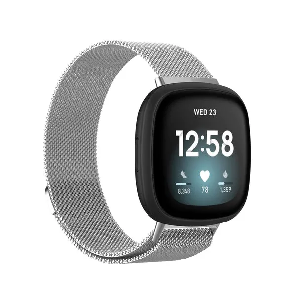 Stainless Steel Mesh Band for Fitbit Versa 3 & Fitbit Sense