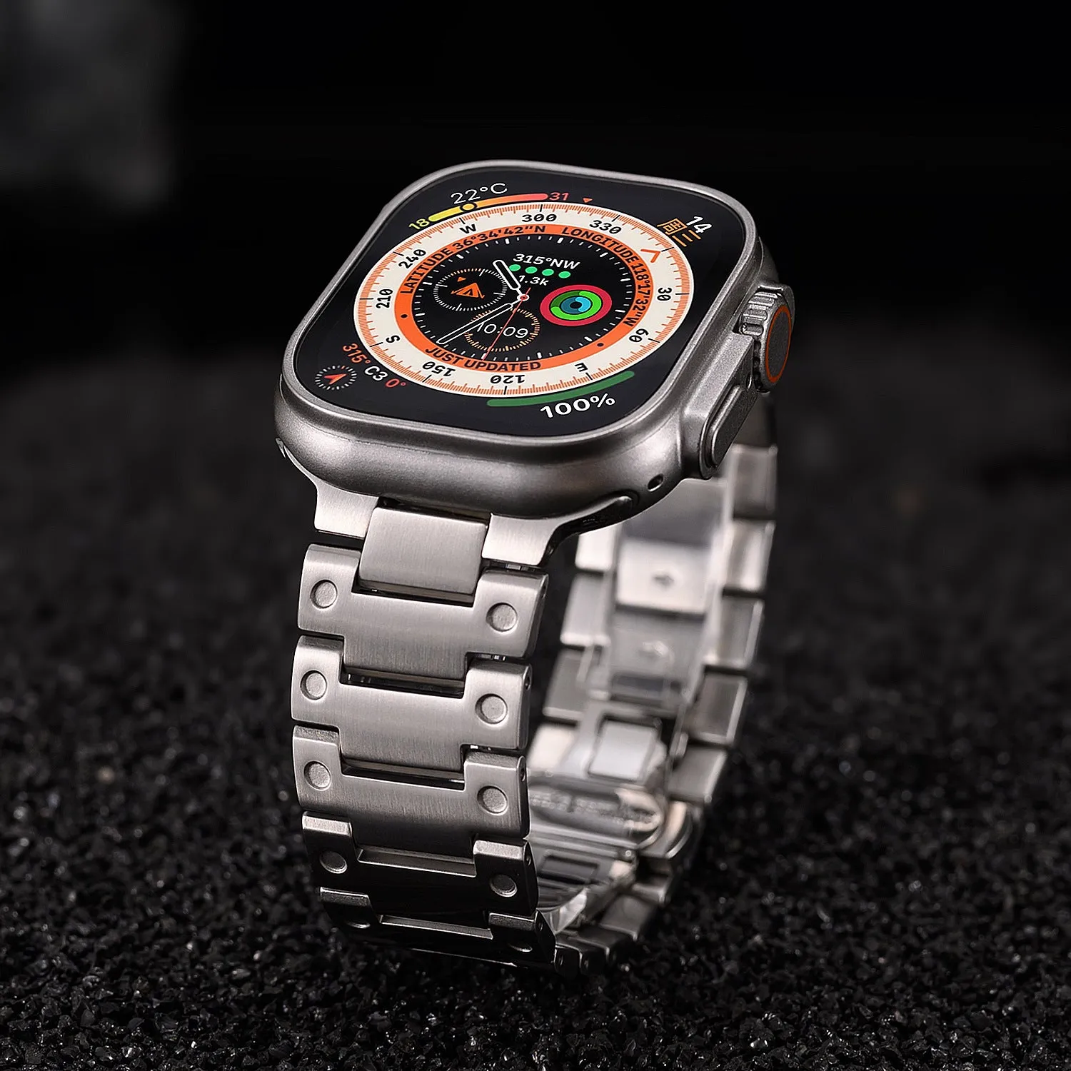 Stainless Steel Metal Chain Watch Band Compatible with Apple Watch Strap