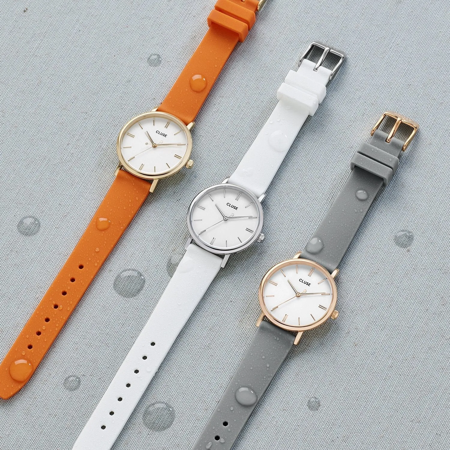 Strap 16 mm Silicone White, Rose Gold Colour