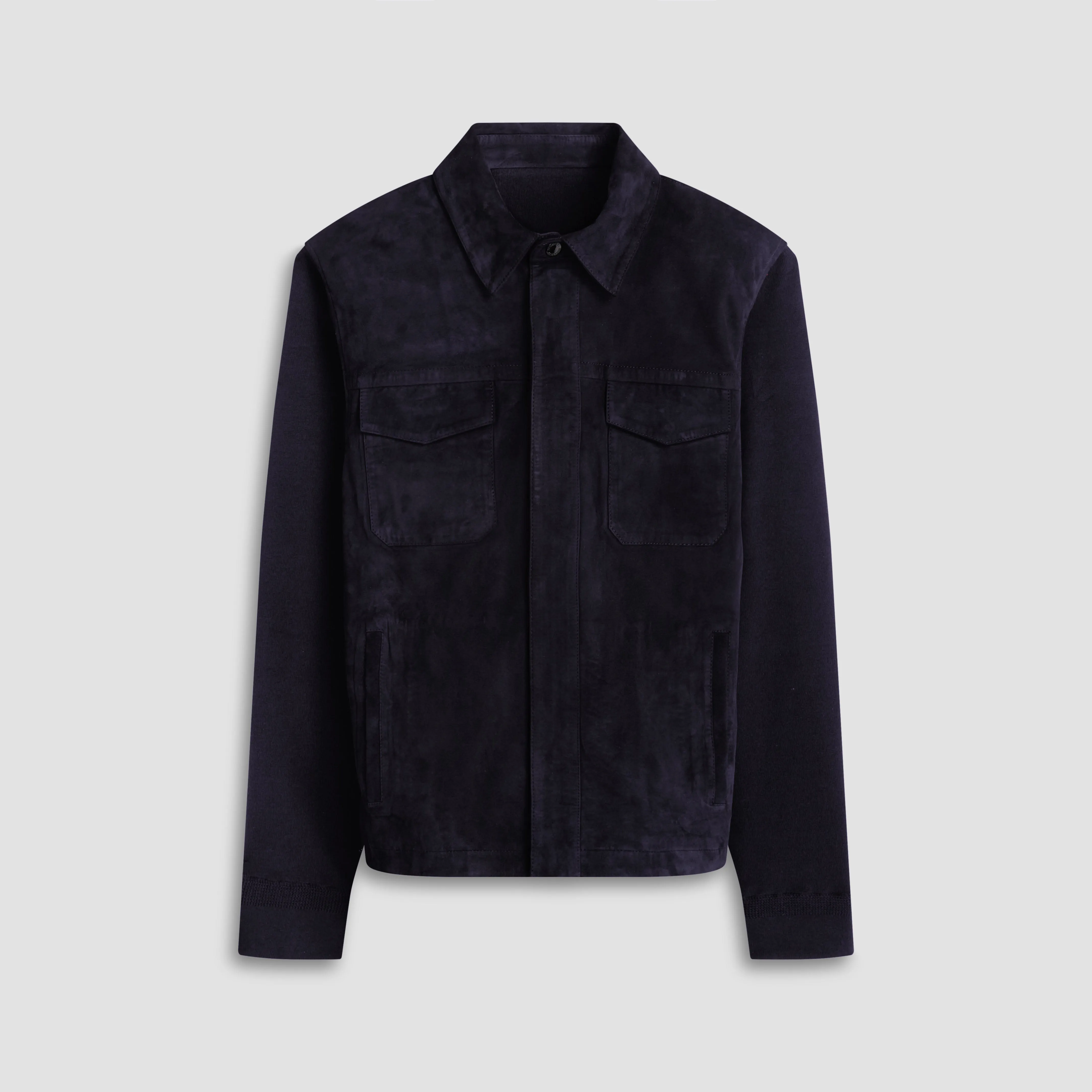 Suede Hybrid Bomber Jacket