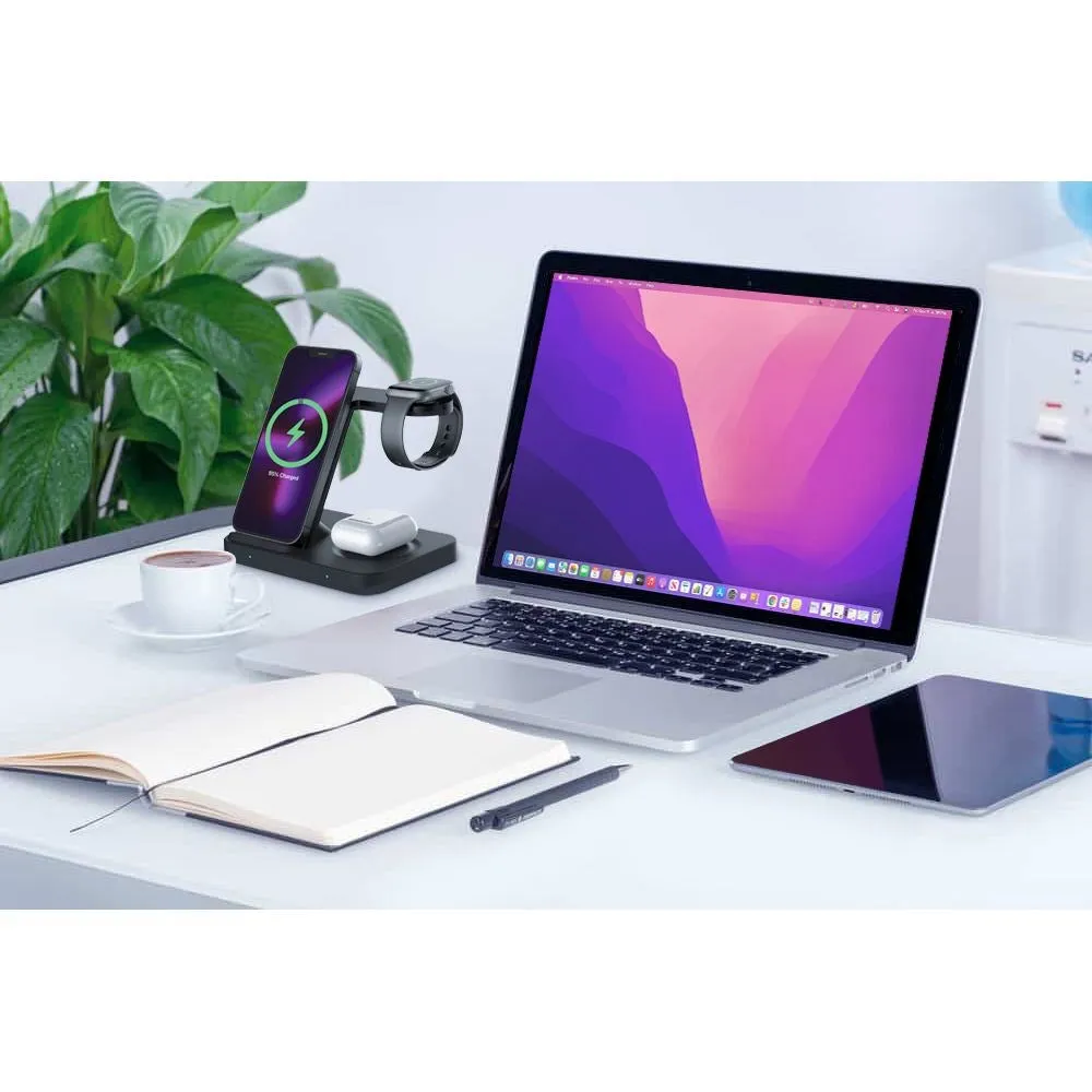 Tech-Protect A11 3-in-1 Trådløs Oplader 15W - Sort