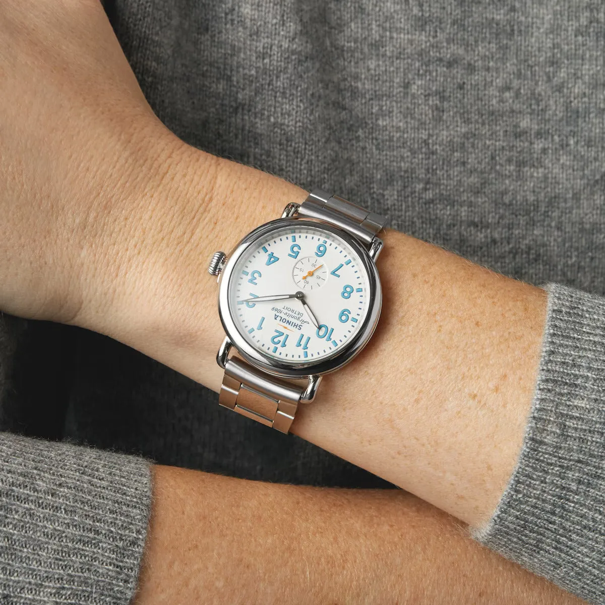 The Runwell Watch - 41mm White / Stainless Steel Bracelet