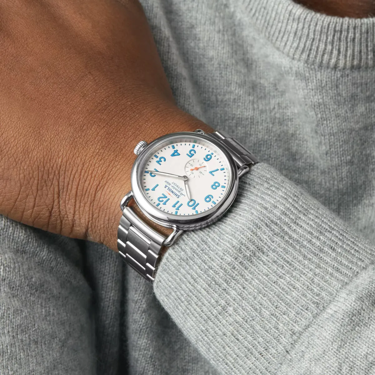 The Runwell Watch - 41mm White / Stainless Steel Bracelet