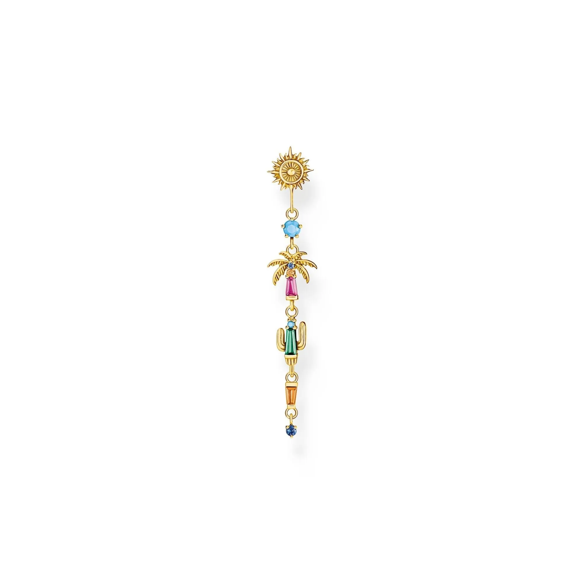 THOMAS SABO Single earring with colourful sun, palm tree & cactus