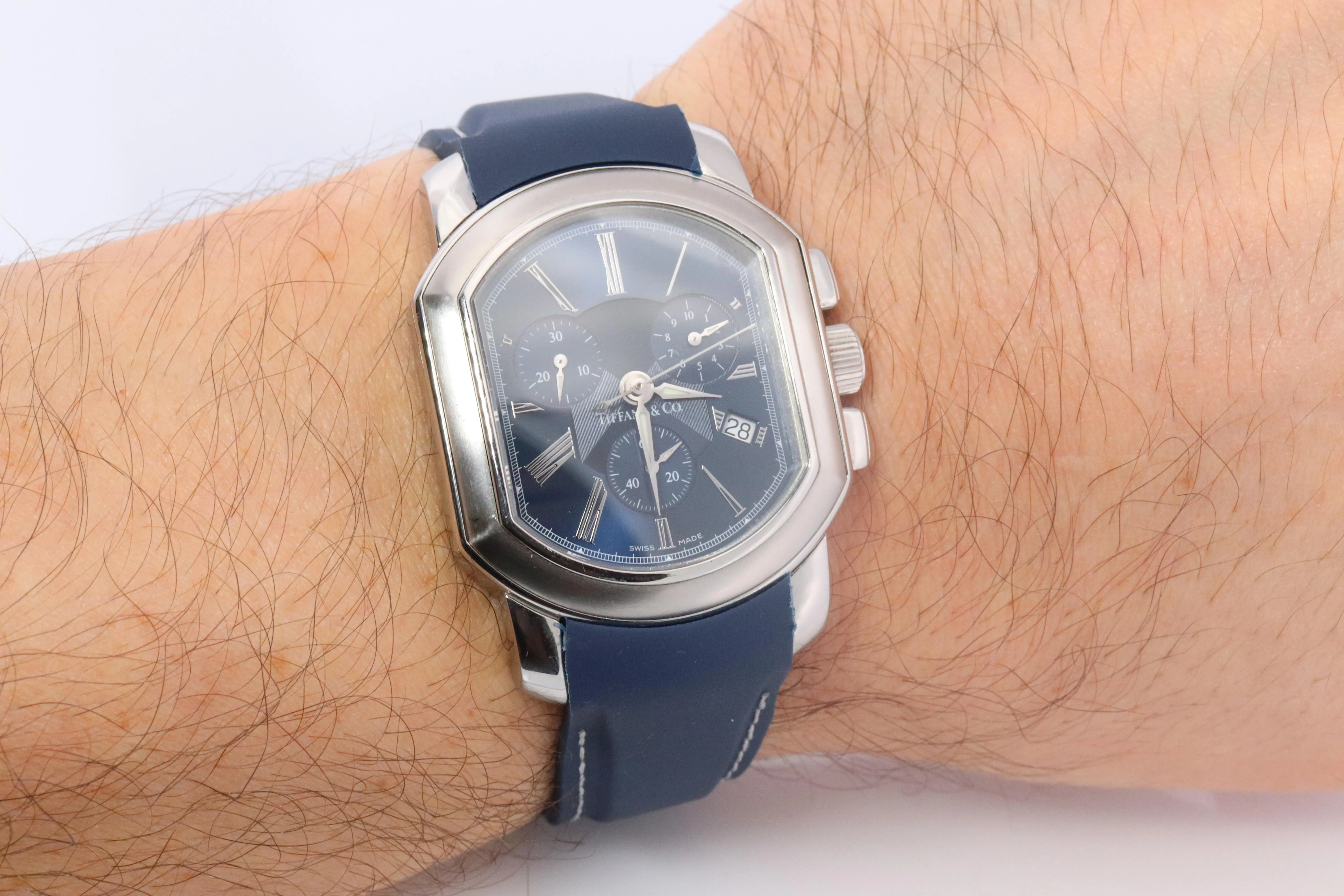 Tiffany and Co Coupe Resonator Watch. Mens Tiffany and Co Chronograph Wristwatch