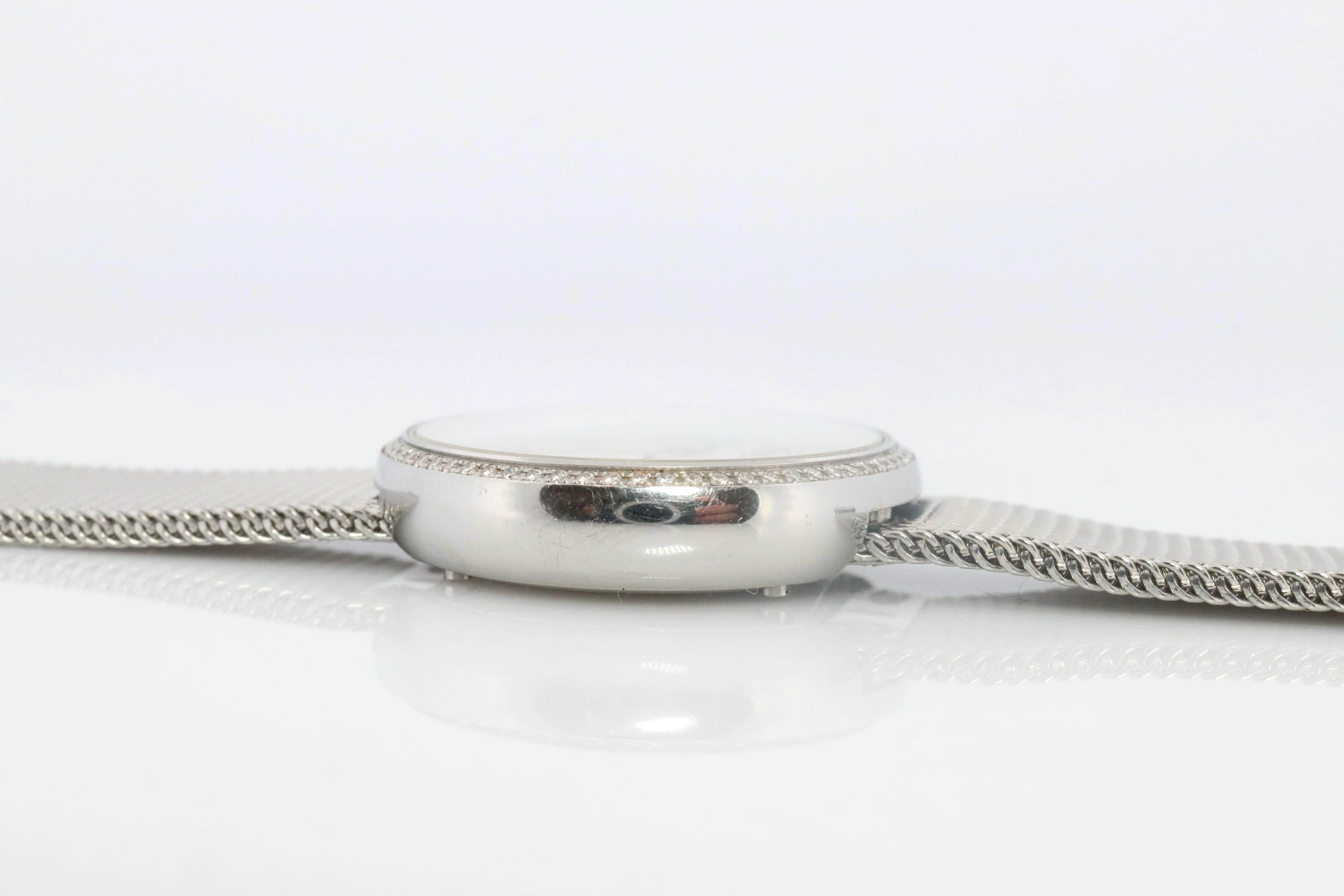 Tiffany and Co Diamond Watch. Tiffany Atlas Diamond Bezel 24mm Ladies Watch.