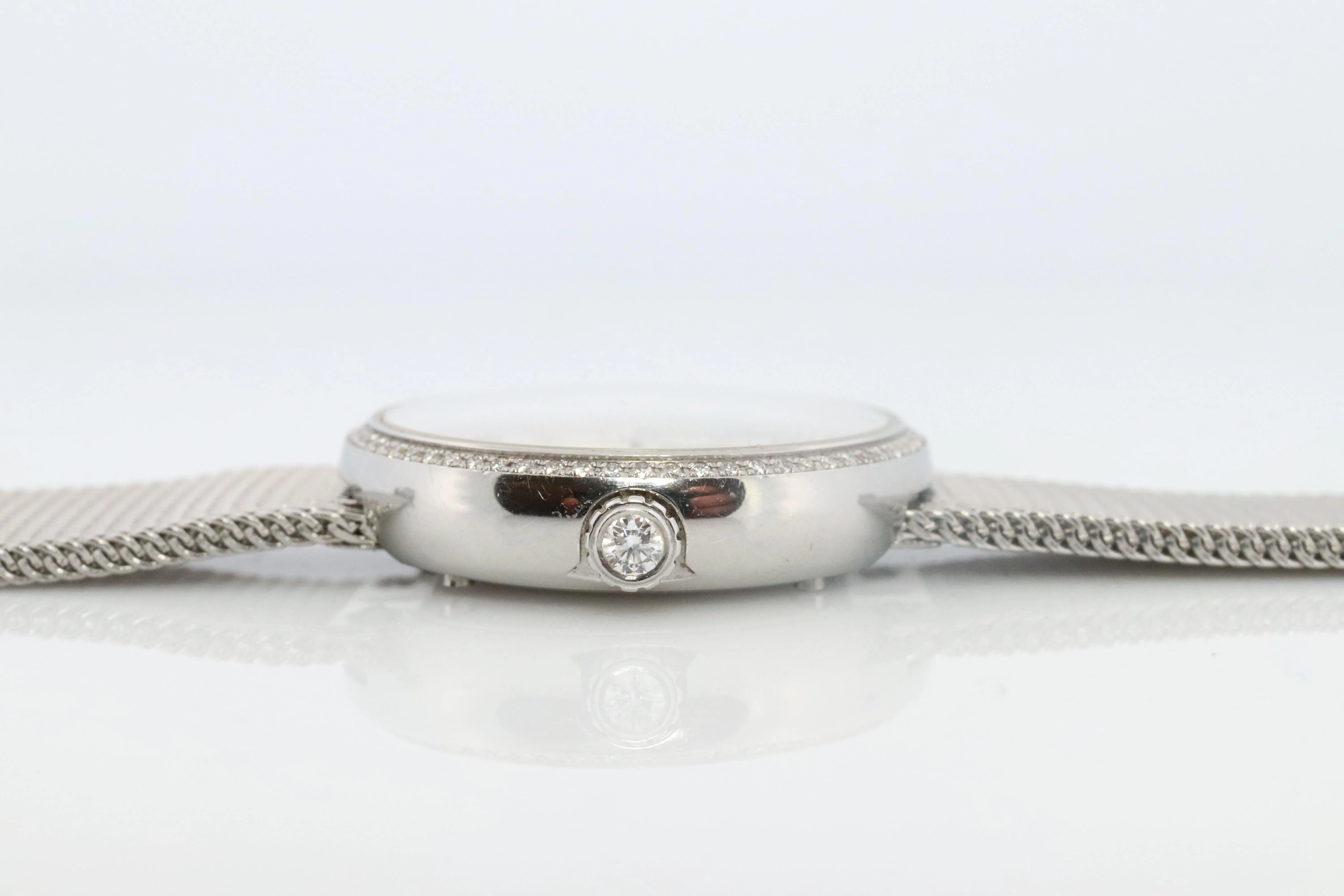 Tiffany and Co Diamond Watch. Tiffany Atlas Diamond Bezel 24mm Ladies Watch.