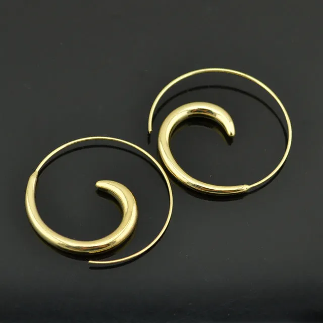 Trusta 1Pair Fashion New Gold /Silver Tone Earring 1.6"X1.6" Hoop Stud Girls Lady ZZN wholesale price lots