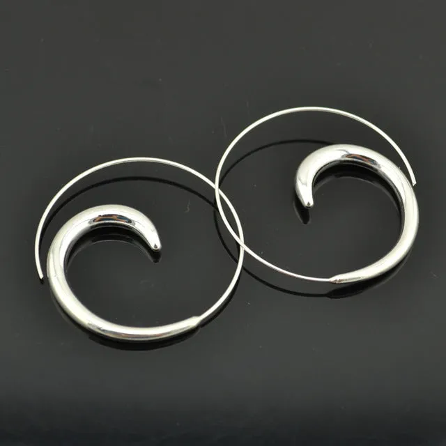 Trusta 1Pair Fashion New Gold /Silver Tone Earring 1.6"X1.6" Hoop Stud Girls Lady ZZN wholesale price lots