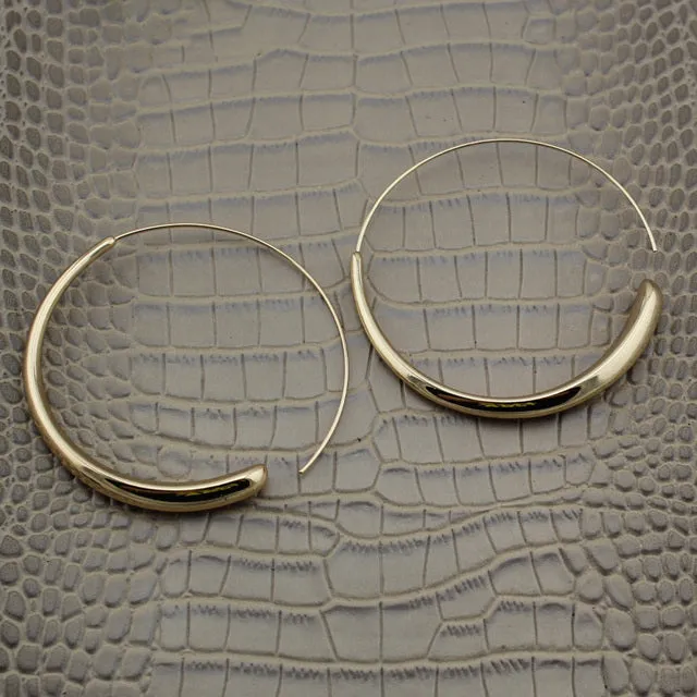 Trusta 1Pair Fashion New Gold /Silver Tone Earring 1.6"X1.6" Hoop Stud Girls Lady ZZN wholesale price lots