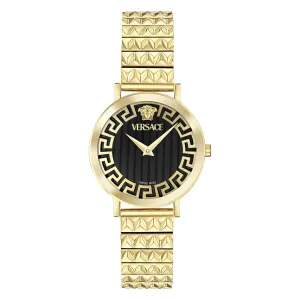 Versace Ladies Daedalus Black Guilloch Watch VE9A00524