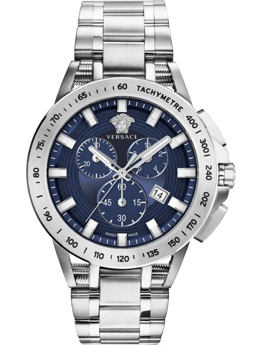 Versace Men's Watch Sport Tech 45mm Blue Bracelet VE3E00521