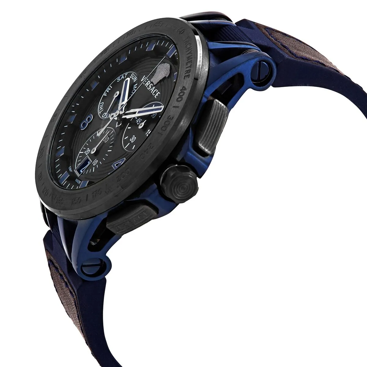 Versace Sport Tech Chronograph Tachymeter Black Dial Men's Watch VERB00218