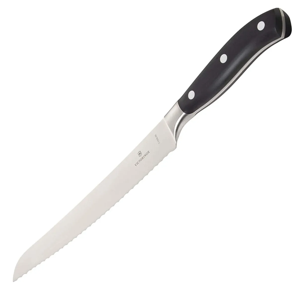 Victorinox Grand Maitre Forged Bread Knife, 9" Curved, Serrated Blade, Black