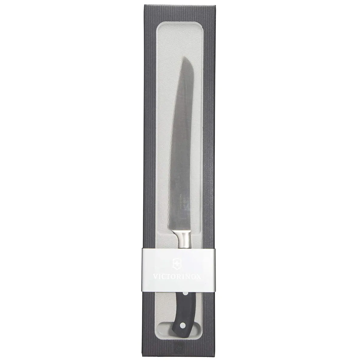 Victorinox Grand Maitre Forged Bread Knife, 9" Curved, Serrated Blade, Black