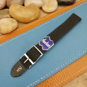 Vintage 16mm Black Braided Perlon Mesh Classic Single Pass Unused nos Watch Band