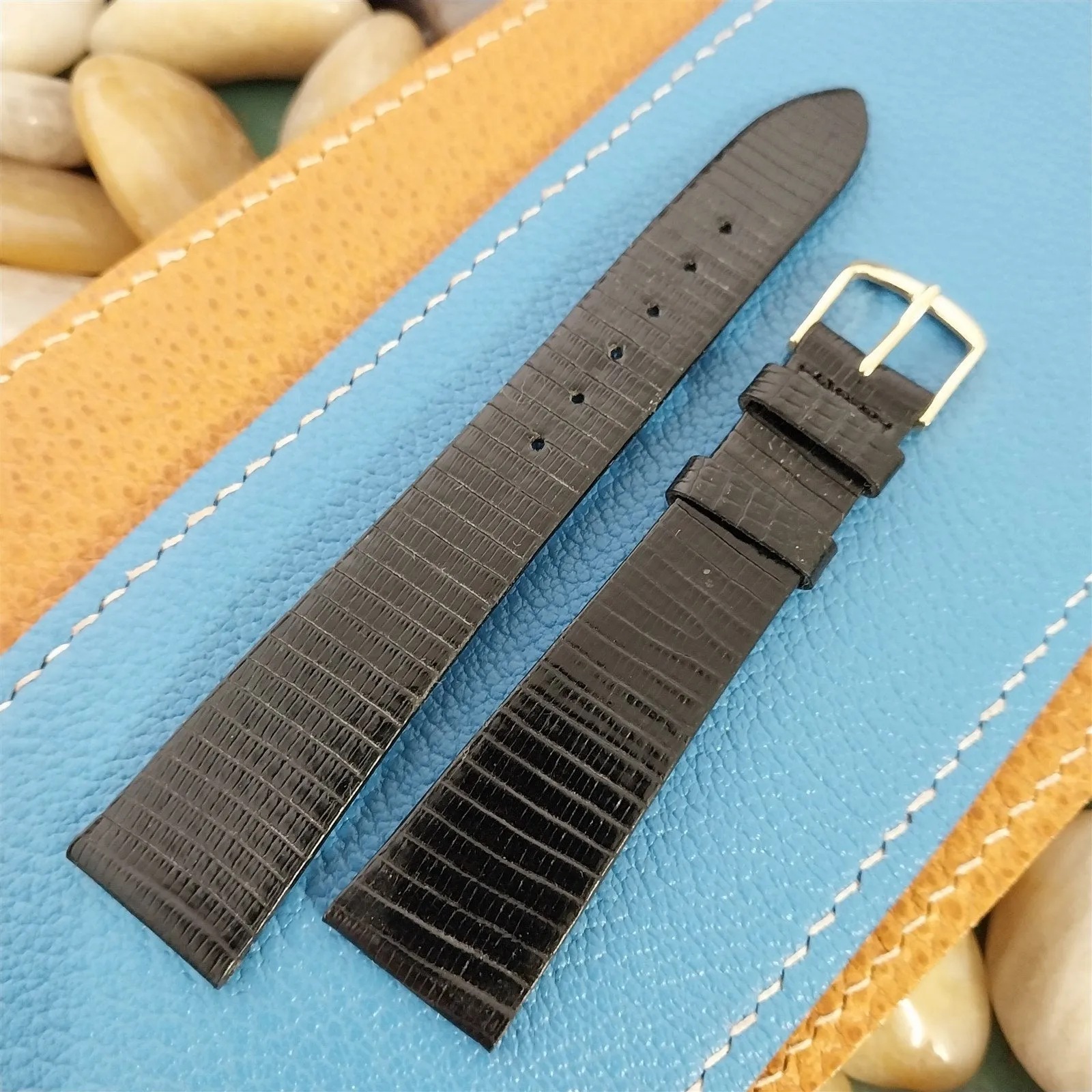 Vintage 18mm Accutron Genuine Lizard Classic Tapered 18/14 Unused Watch Band
