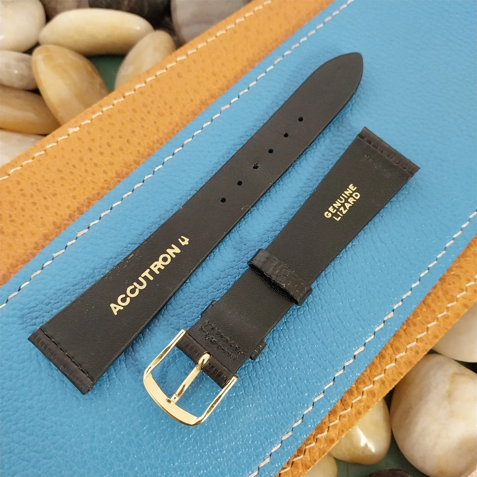 Vintage 18mm Accutron Genuine Lizard Classic Tapered 18/14 Unused Watch Band