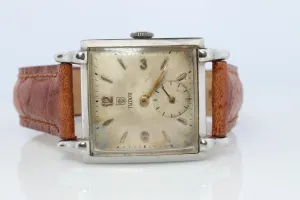 Vintage TUDOR Watch. Square Tudor 812 Manual Windup Wrist Watch.