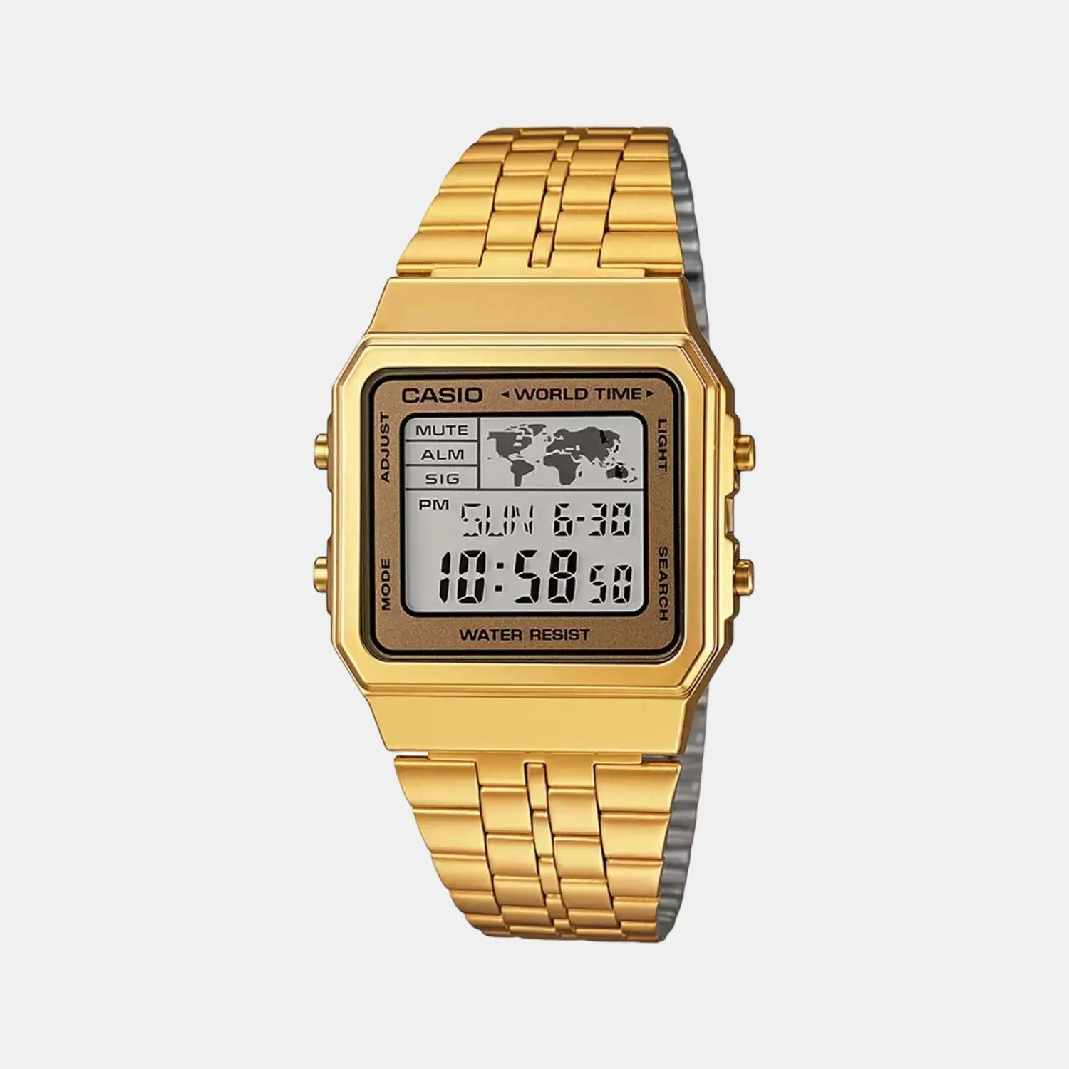 Vintage Unisex Digital Stainless Steel Watch D134 - A500WGA-9DF