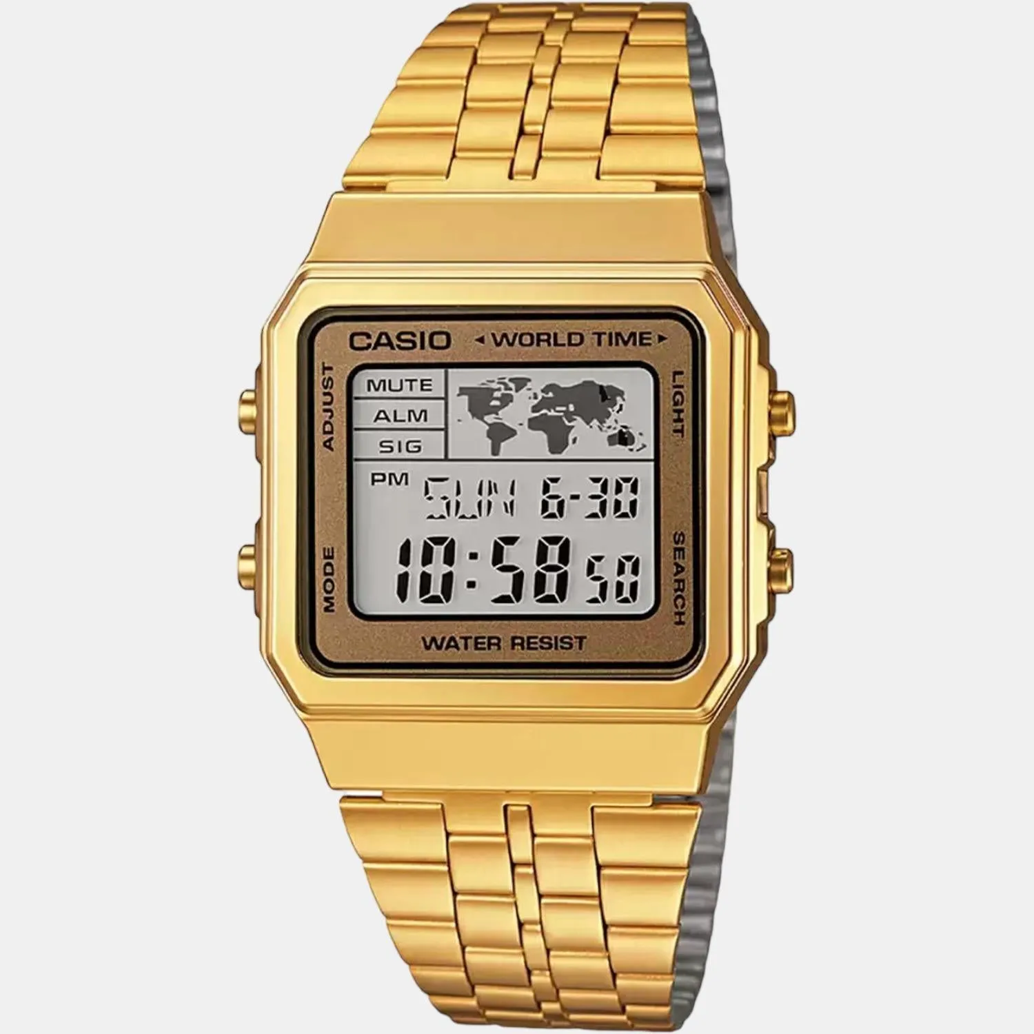 Vintage Unisex Digital Stainless Steel Watch D134 - A500WGA-9DF
