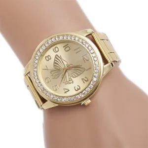 Women Watches Top Famous Brand Luxury Butterfly Rhinestone Stainless Steel Bracelet Watches Female Ladies Quartz Wrist Watch